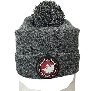 Canada Weather Gear Kids Gray Knit Pom-Pom Beanie One‎ Size Fur Lined